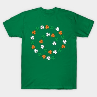 Green White Orange St Patricks Day Shamrock Spiral T-Shirt